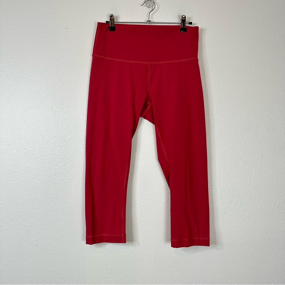 Lululemon wunder under crop leggings LW6AGZS pinkish red coral athleisure casual